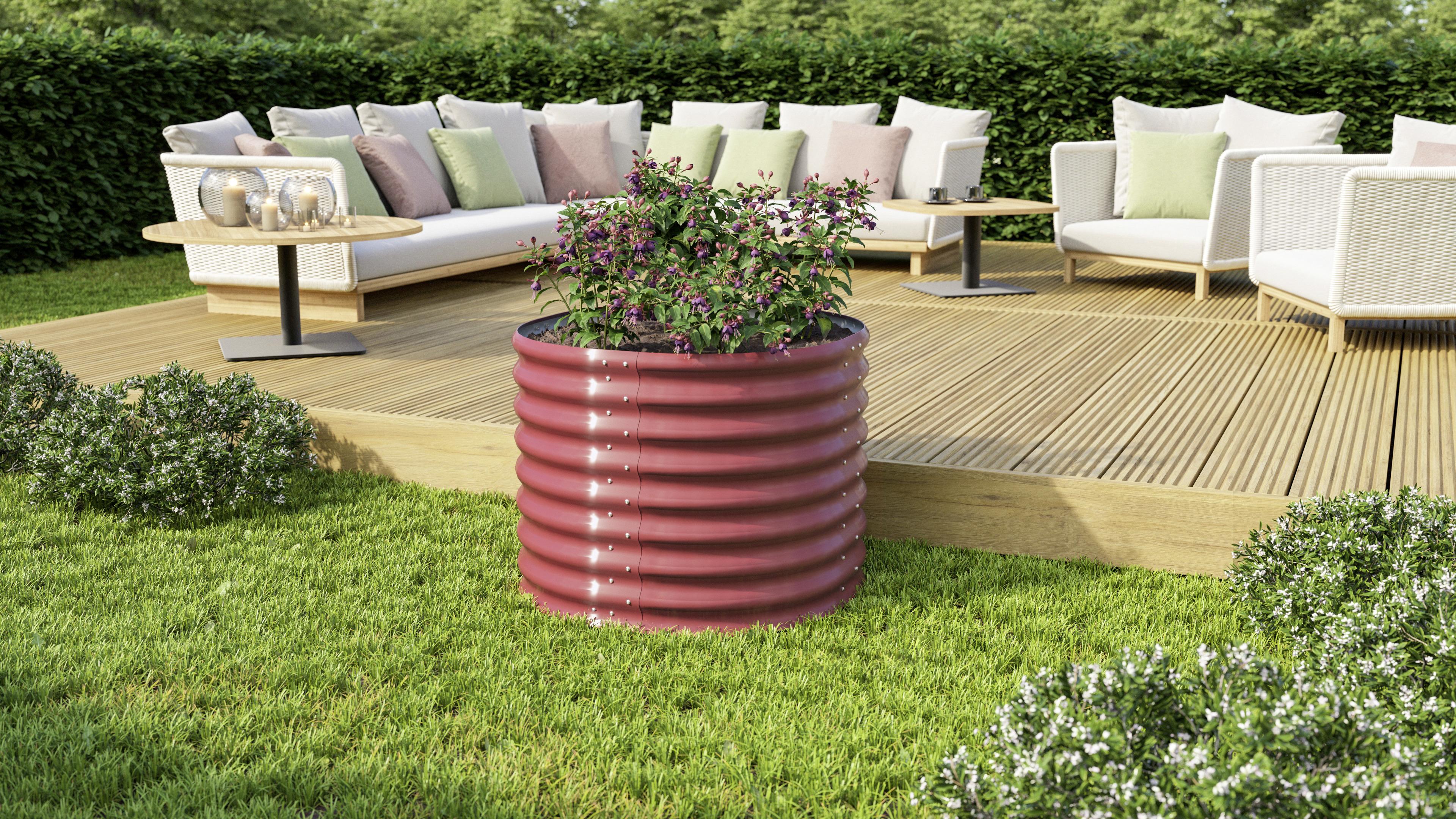 Metall • Alufarben • Wandstärke ca. 0,65 cm • B/H/T: ca.82,1/85,8/162,1cm • einfacher Zusammenbau