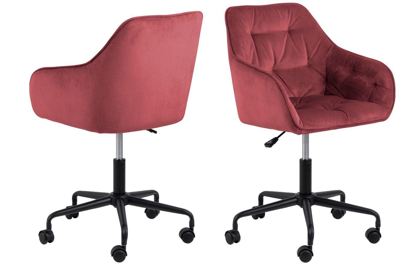 Kancelářská Židle Brooke B: Korálová, Samet - černá/korály, Design, kov/textil (59/88,5/58,5cm)