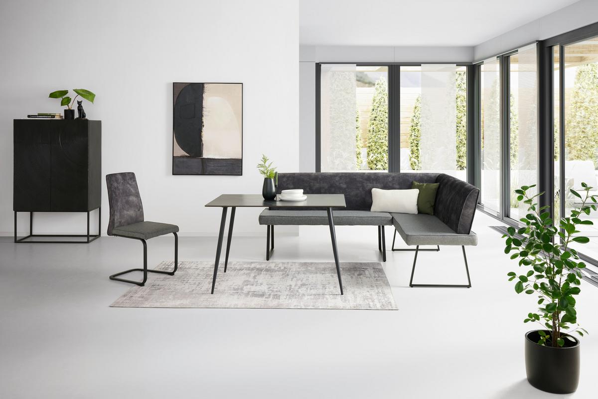 Schwingstuhl Rab Dunkelgrau Eisen Schwarz, B: 46 Cm - Dunkelgrau/Schwarz, KONVENTIONELL, Holz/Textil (46/94/62cm) - MID.YOU