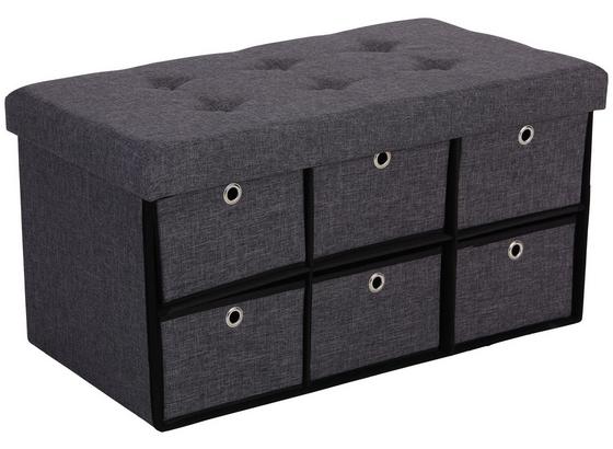 Lavice Bench - šedá/černá, Moderní, kompozitní dřevo/textil (76/38/38cm) Lavice Bench - šedá/černá, Moderní, kompozitní dřevo/textil (76/38/38cm)