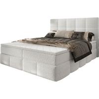 Polsterbett Alba Chenille Weiß, Lf: 180x200 Cm - Schwarz/Weiß, Trend, Textil (180/200cm)