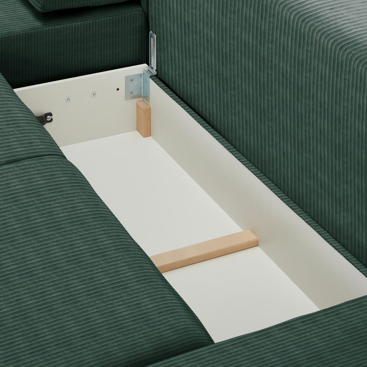 Wohnlandschaft Vouge Grün U: 283x371x208 Cm - Buchefarben/Schwarz, KONVENTIONELL, Textil (283/371/208cm) - Livetastic