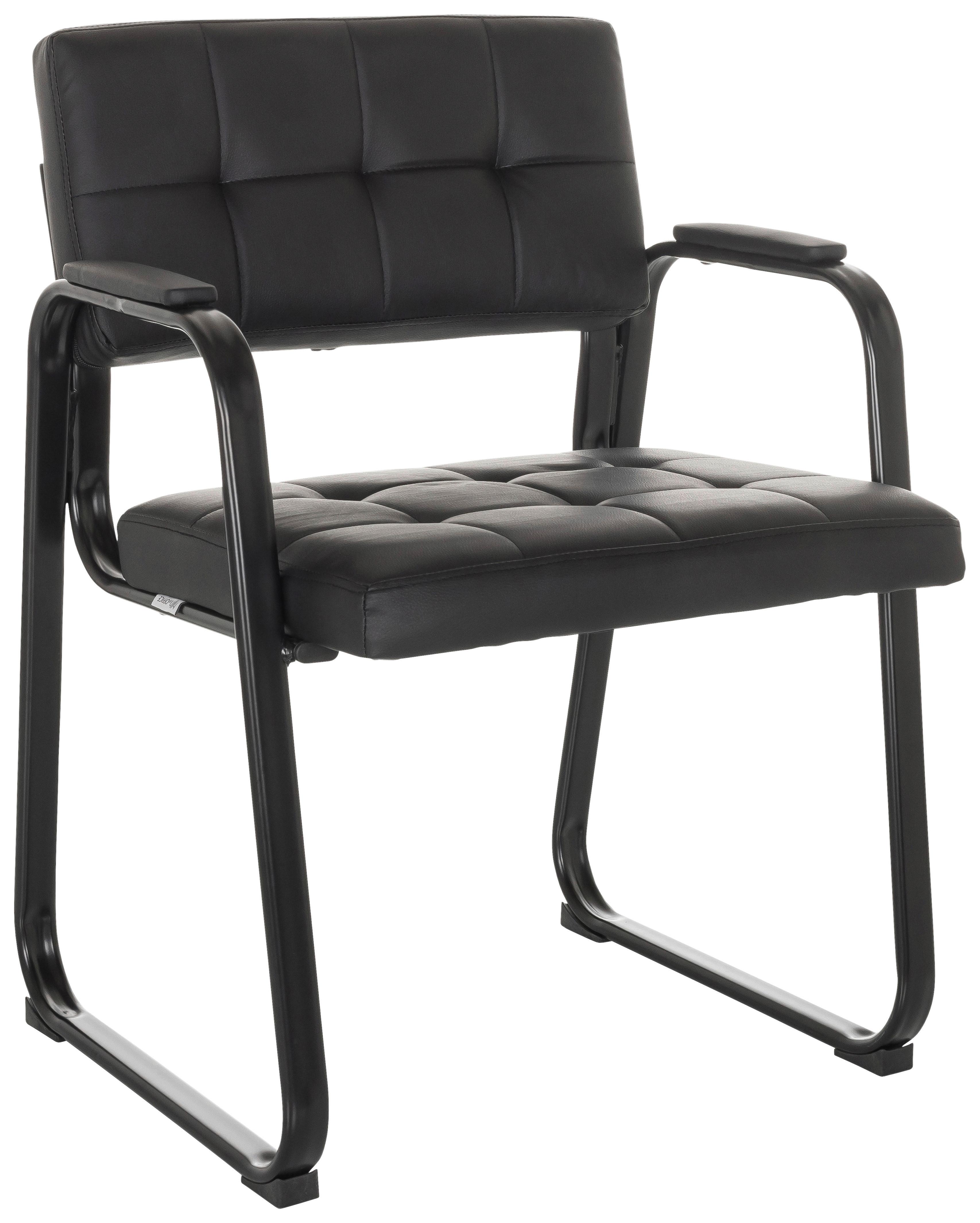 Besucherstuhl Zanta B Pu - Schwarz, Basics, Textil/Metall (58/79/55cm) - MID.YOU