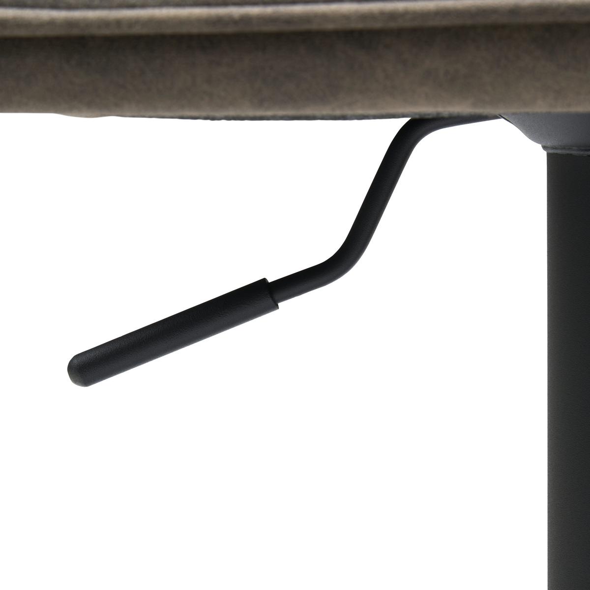 Barhocker Höhenverstellbar Mit Lehne Wanda Webstoff Grau - Schwarz/Grau, KONVENTIONELL, Textil/Metall (51/90-111/52cm) - MID.YOU