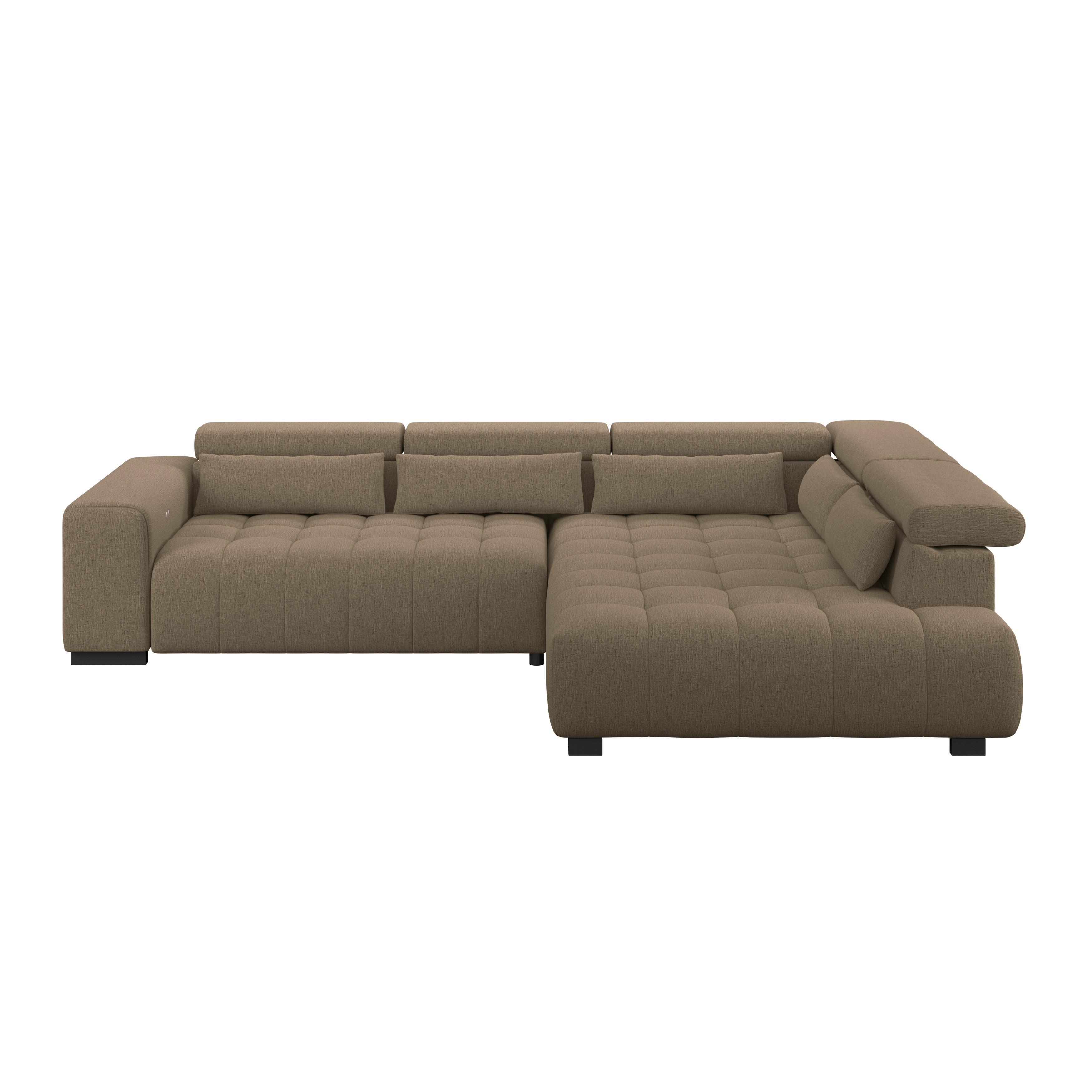 Ecksofa Matera Braun S: 311x226cm - Schwarz/Braun, Trend, Textil (311/226cm)