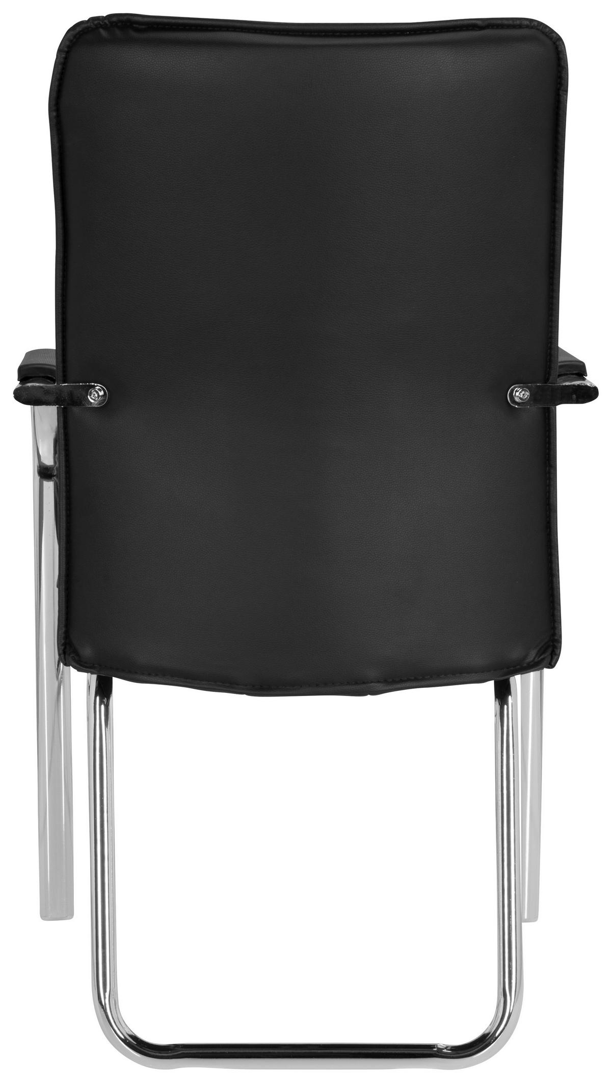 Besucherstuhl Banda V Schwarz - Chromfarben/Schwarz, MODERN, Textil/Metall (55/94/44cm) - MID.YOU