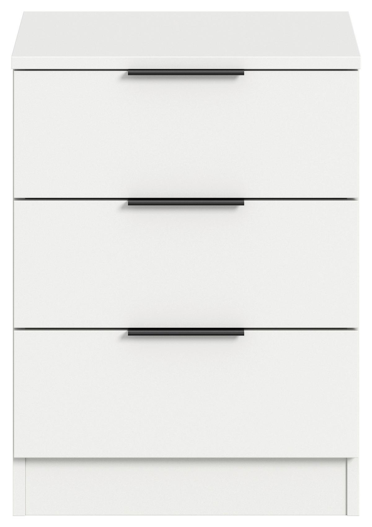 Nachtkästchen Kopenhagen, Weiß B: 45 cm - Schwarz/Weiß, MODERN, Holzwerkstoff (45/60/40cm) - MID.YOU