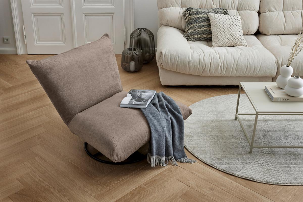 Relaxsessel Cremona Polyester Dunkelbraun - Dunkelbraun/Schwarz, Design, Textil (100/78/96cm) - Livetastic