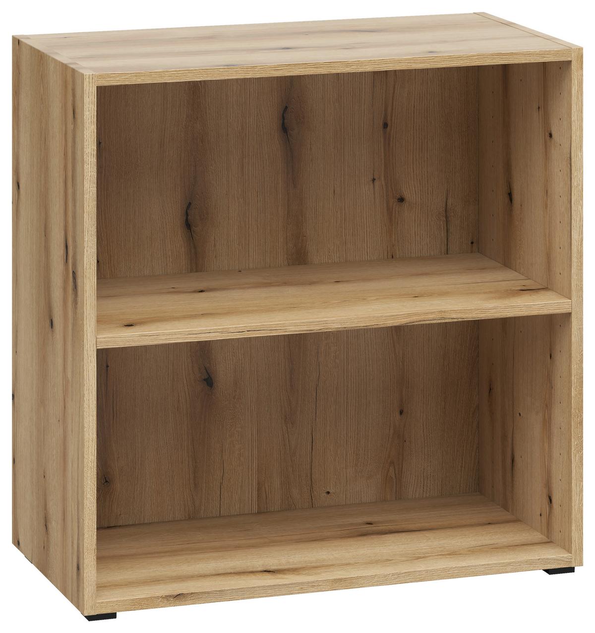 Regal 2 Fächer, B: 64 cm Sixty-Four, Eichefarben - Eichefarben/Schwarz, Trend, Holzwerkstoff (64/64/35cm)