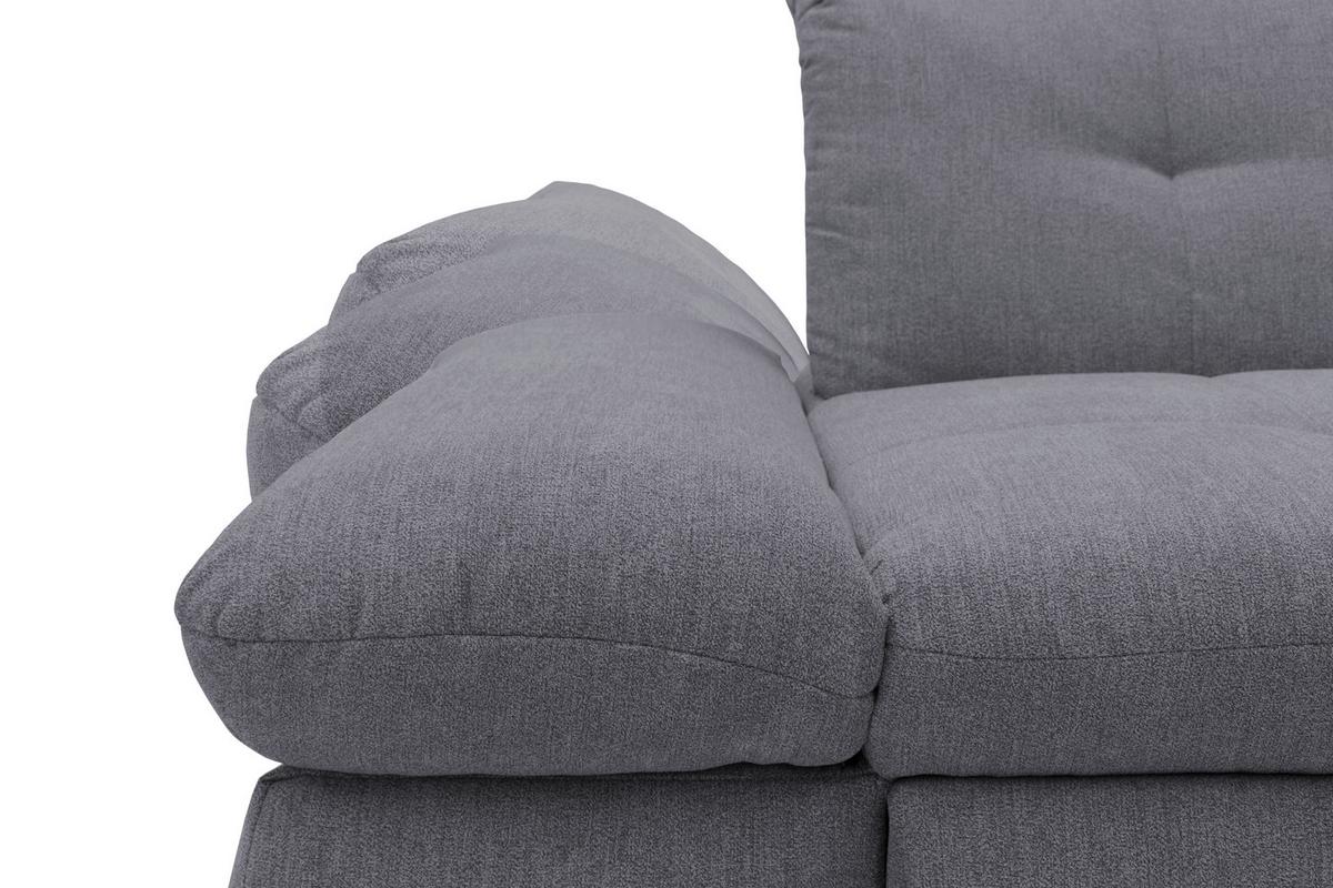Wohnlandschaft Moric Mit Armteilverstellung Grau - Chromfarben/Grau, KONVENTIONELL, Textil (172/353/216cm) - MID.YOU