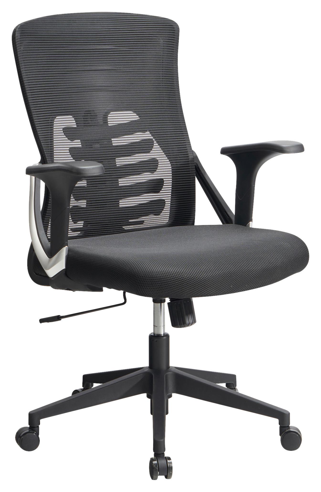 Drehstuhl Schwarz B: 65 cm - Schwarz, Design, Kunststoff/Textil (65/104/65cm) - MID.YOU
