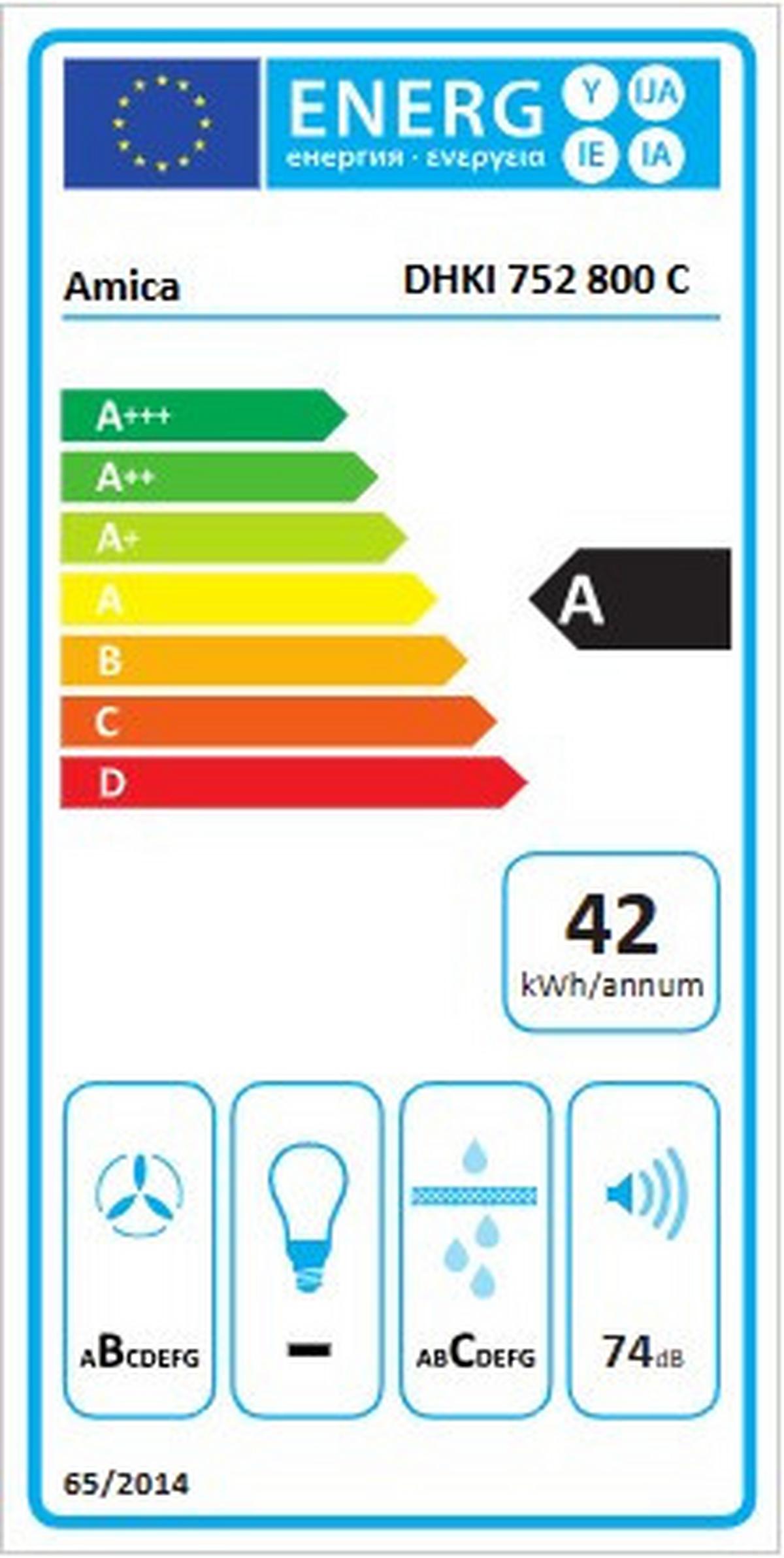 Kochfeld-dunstabzug-kombi Dhki 752 800 C - Schwarz, Basics, Glas (83/20/51cm) - Amica
