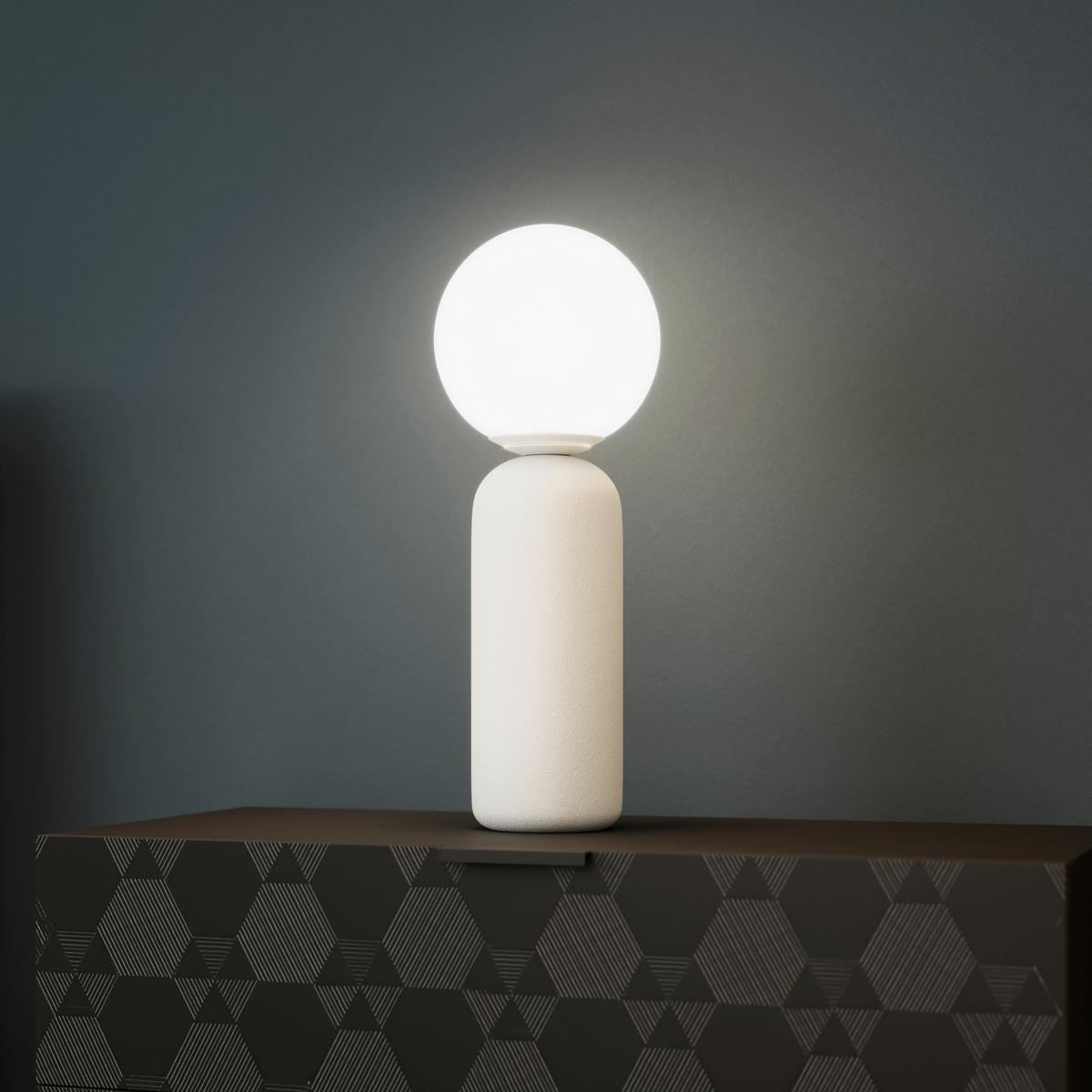 STOLNÍ LAMPA AMORA - bílá, Moderní, kov/keramika (20/52,5cm) - Bessagi Home