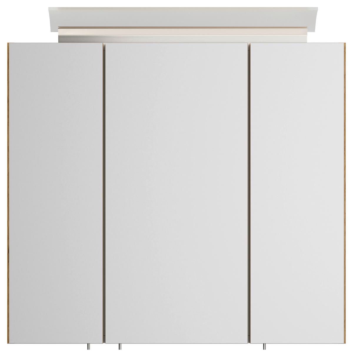 Spiegelschrank Eiche Dekor B: 70 cm - Eichefarben, MODERN, Glas/Holzwerkstoff (70/62/17cm) - MID.YOU