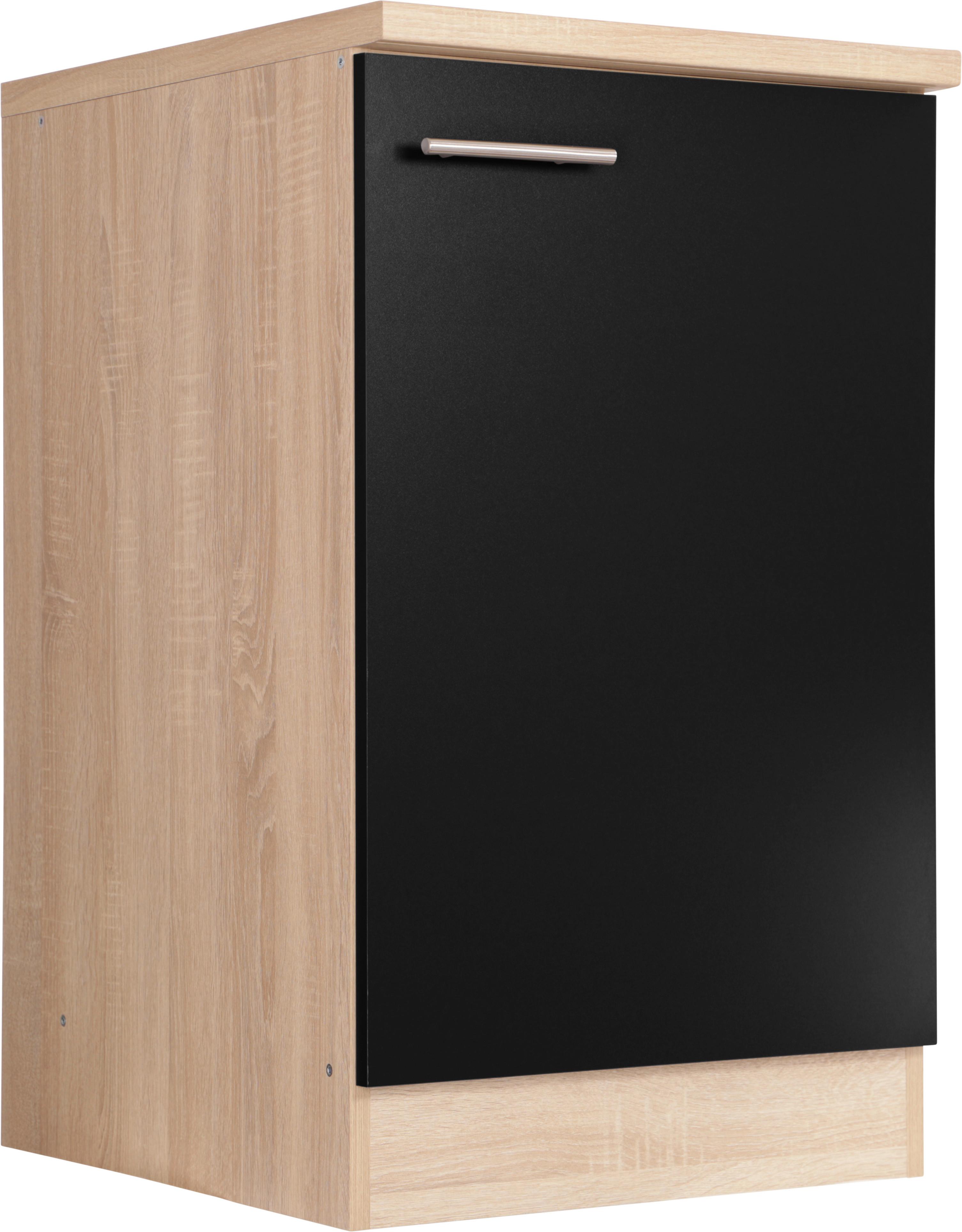 Spülenunterschrank Merle Schwarz, Eiche Dekor B: 50 cm - Eichefarben/Schwarz, Basics, Holzwerkstoff (50/84,8/60cm) - Respekta