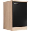 Spülenunterschrank Merle Schwarz, Eiche Dekor B: 50 cm - Eichefarben/Schwarz, Basics, Holzwerkstoff (50/84,8/60cm) - Respekta