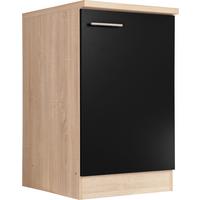 Spülenunterschrank Merle Schwarz, Eiche Dekor B: 50 cm - Eichefarben/Schwarz, Basics, Holzwerkstoff (50/84,8/60cm) - Respekta