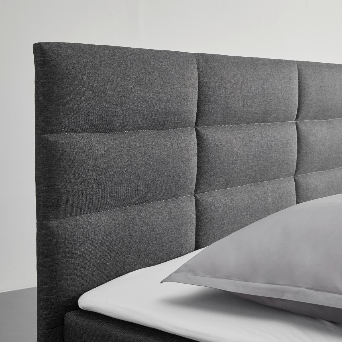 Manželská boxspring posteľ Lisa, 140x200, sivá - čierna/tmavosivá, Modern, drevo/kompozitné drevo (140/200cm) - Bessagi Home