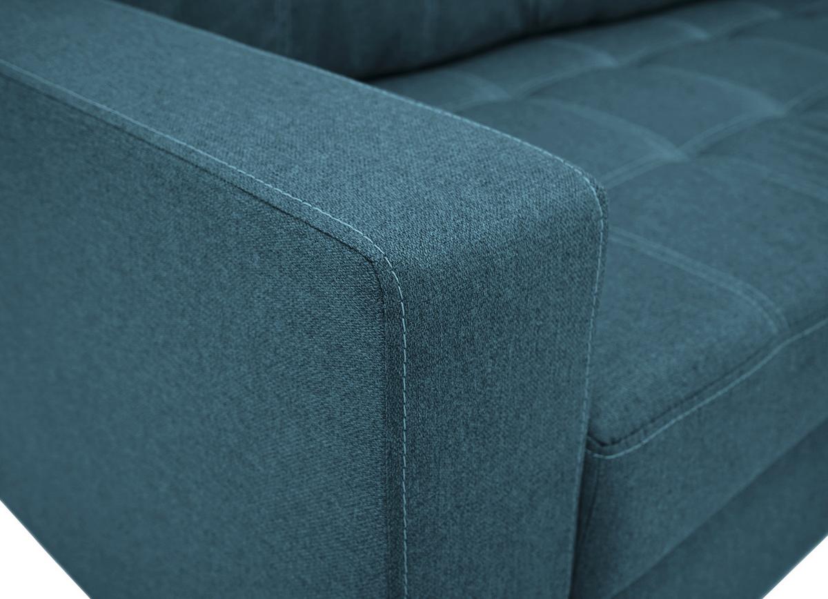 Eckschlafsofa Mediolan Petrol S: 240x160 cm - Petrol/Schwarz, Design, Textil (240/160cm) - Livetastic