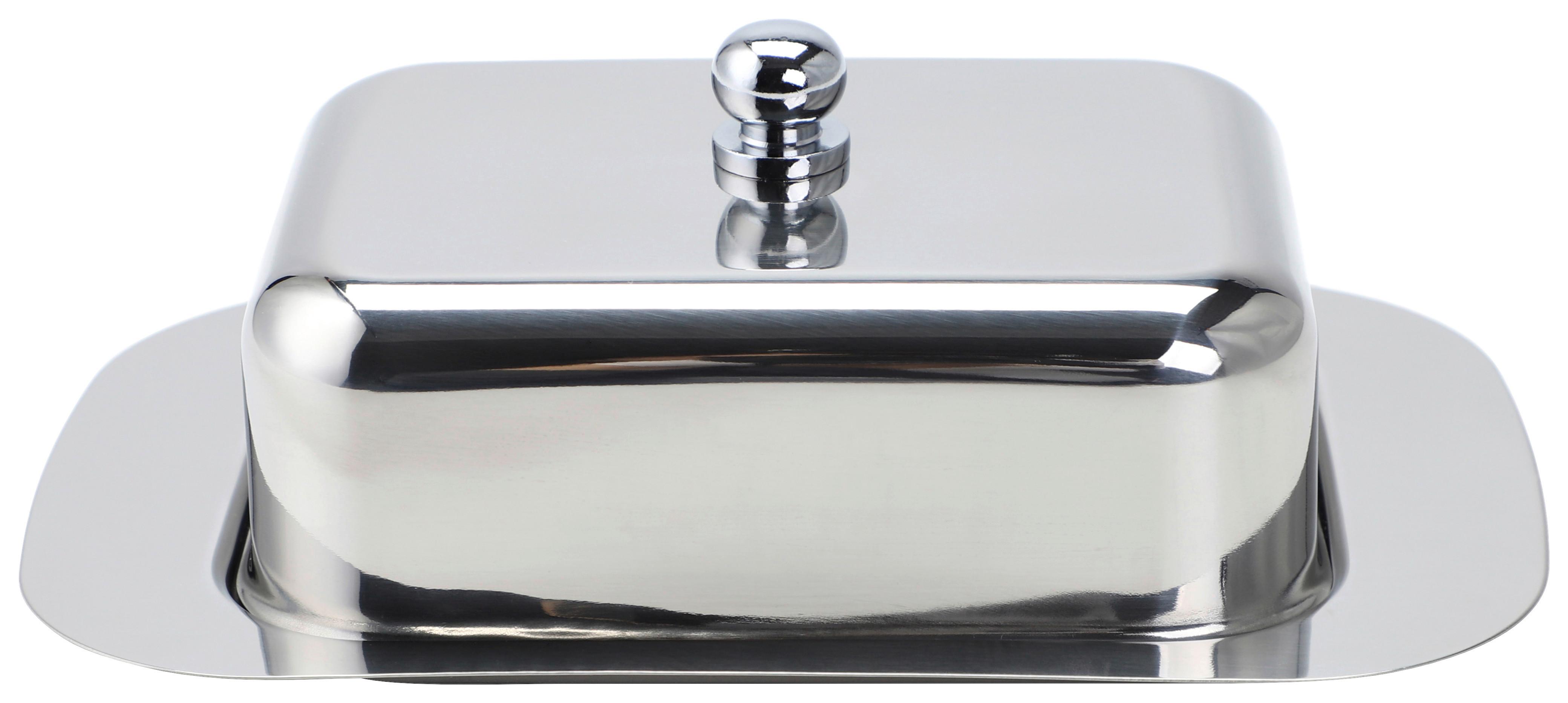 DÓZA NA MASLO ECHTWERK BUTTERDOSE - strieborná, Design, kov (18,5/12,2/7cm) - Echtwerk