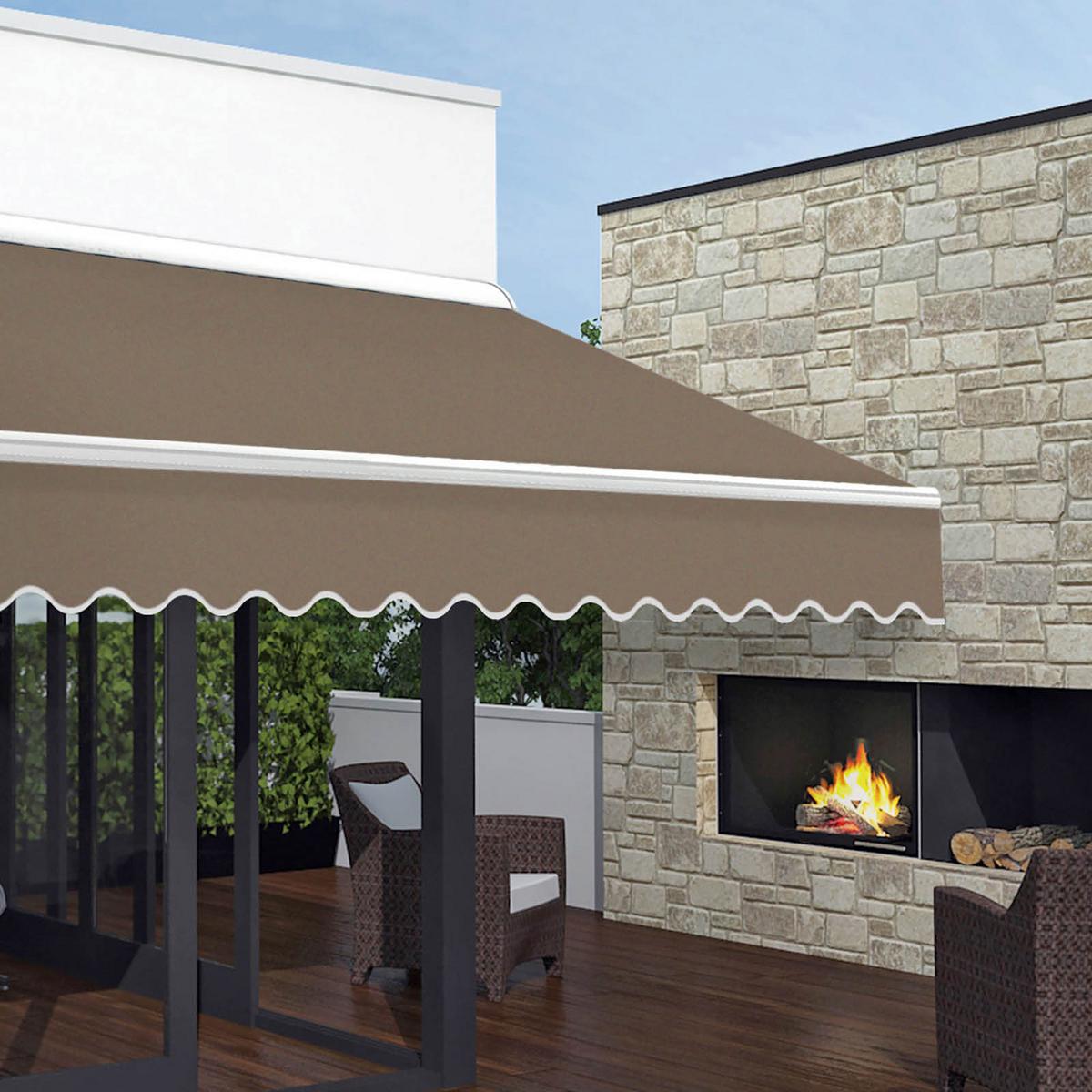 Hülsenmarkise 400x250 cm Taupe, Decken-/Wandmontage - Taupe/Weiß, Basics, Textil (400/250cm) - Schwöller