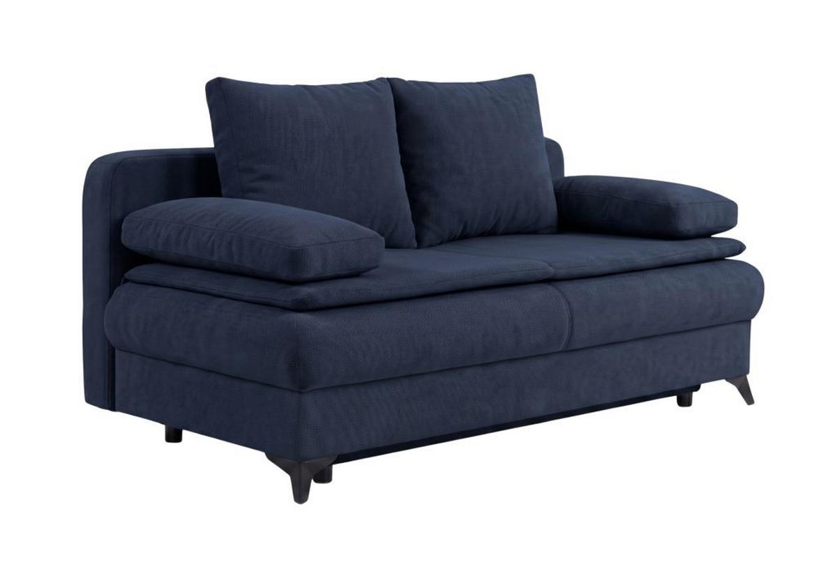Rozkladacia pohovka KEN, tmavomodrá - čierna/tmavomodrá, Konventionell, kompozitné drevo/textil (209/105cm) - Based