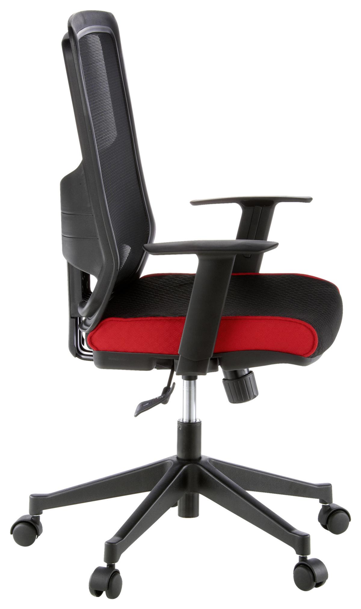 Drehstuhl Lavita Rot/Schwarz - Rot/Schwarz, MODERN, Kunststoff/Textil (57/113/44cm) - MID.YOU