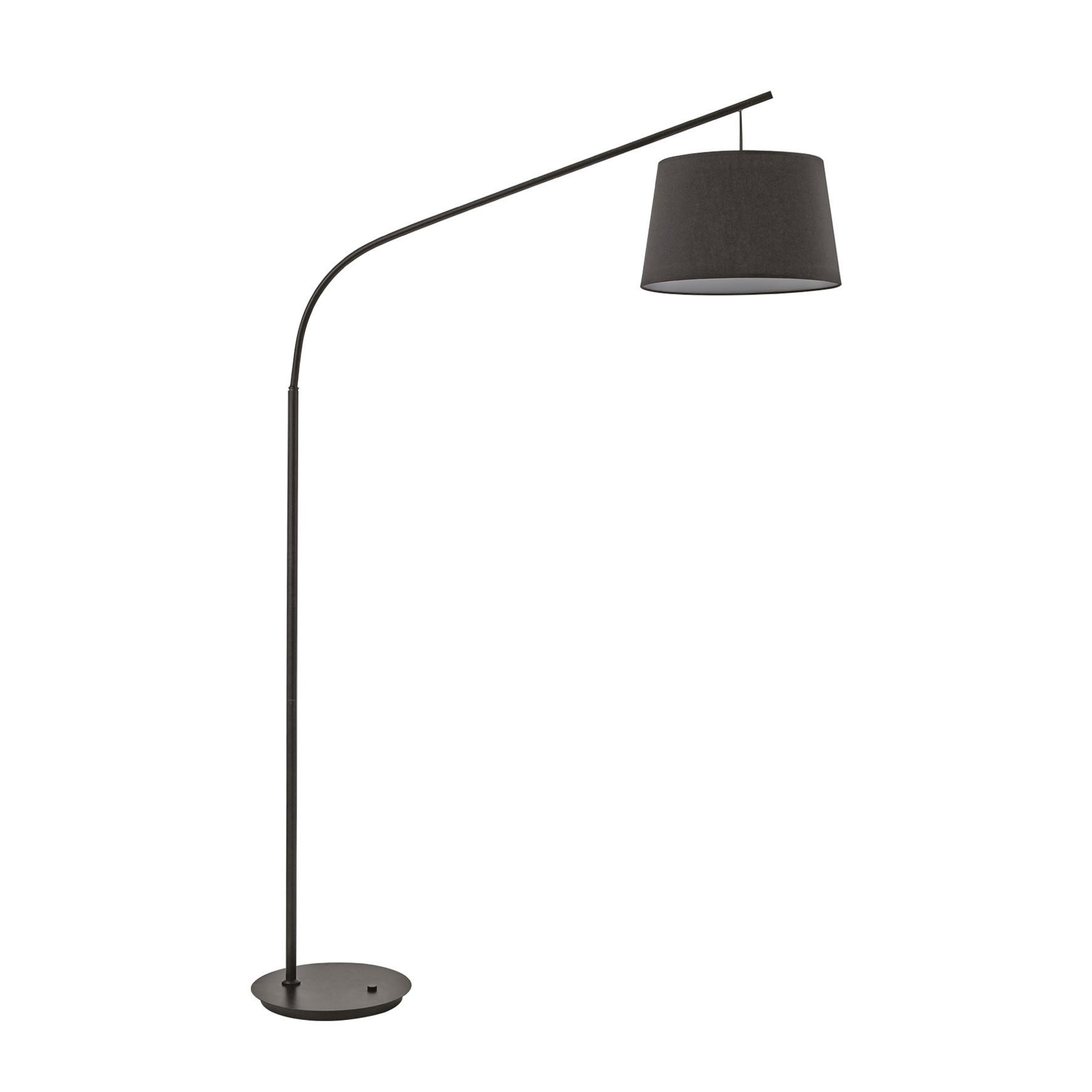 Bogenleuchte Nero Schwarz B: 40 Cm - Schwarz, KONVENTIONELL, Textil/Metall (118/40/197cm) - Ideal Lux