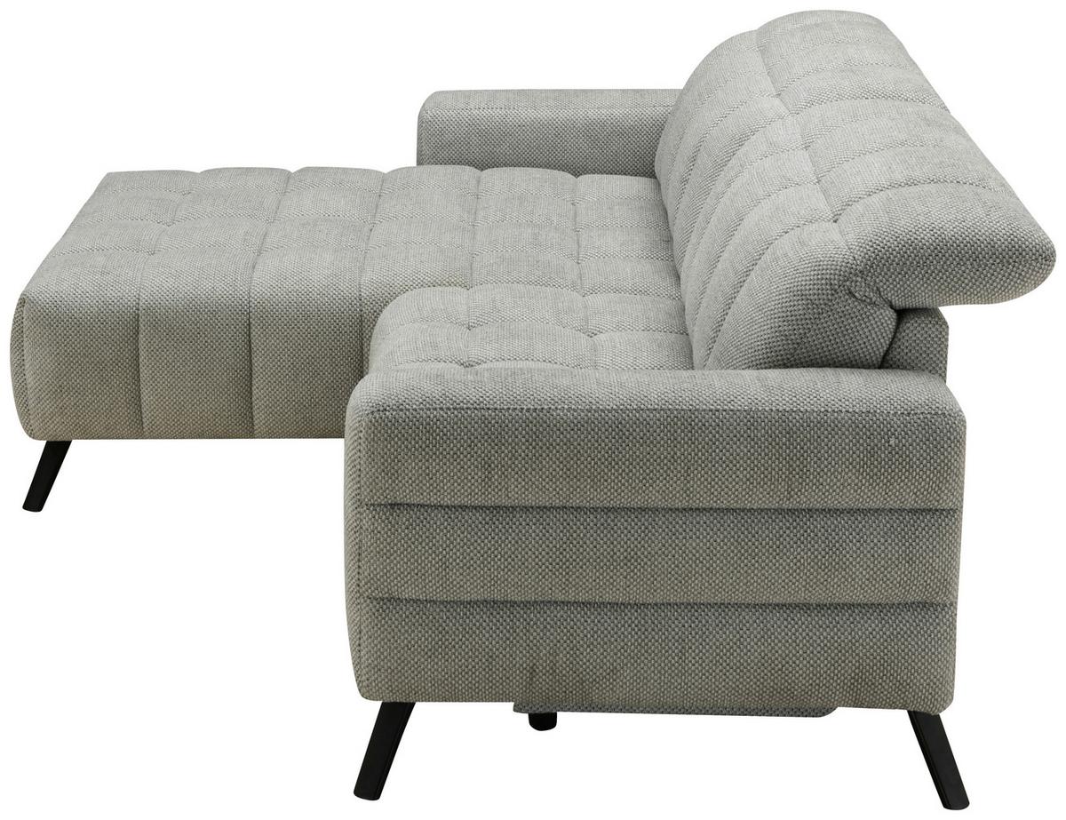 Ecksofa Milano Microfaser Hellgrau, B: 178 Cm - Hellgrau/Schwarz, MODERN, Holz/Textil (178/256cm) - Luca Bessoni