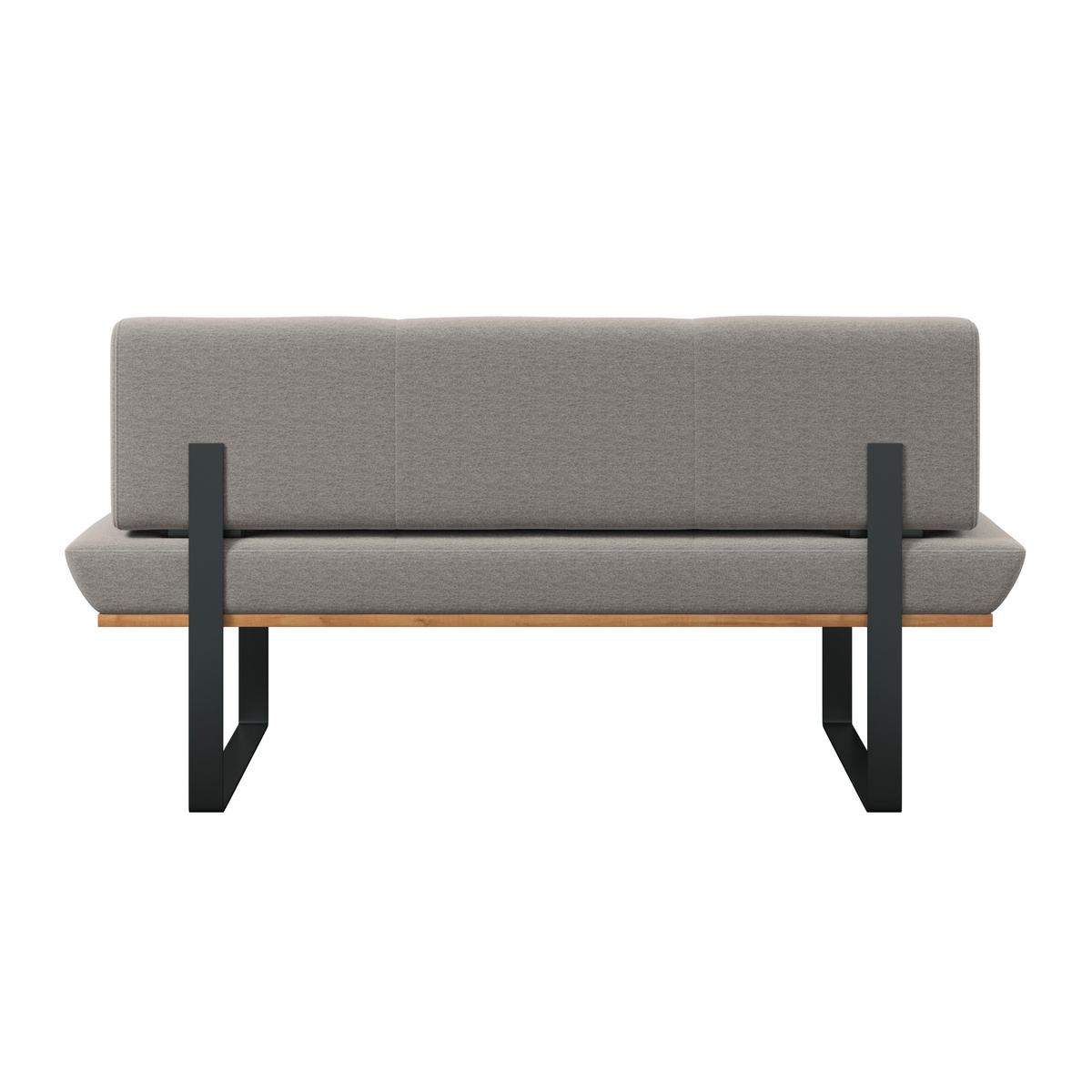 Sitzbank Tirstan Webstoff hellgrau, B: 170cm - Hellgrau/Schwarz, MODERN, Holz/Textil (170/48/90cm) - James Wood