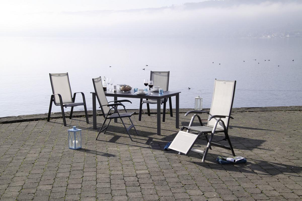 Gartentisch Acaplan Holzwerkstoff/Metall L 160 cm - Schieferfarben/Anthrazit, Basics, Holzwerkstoff/Metall (160/90/72cm) - Acamp