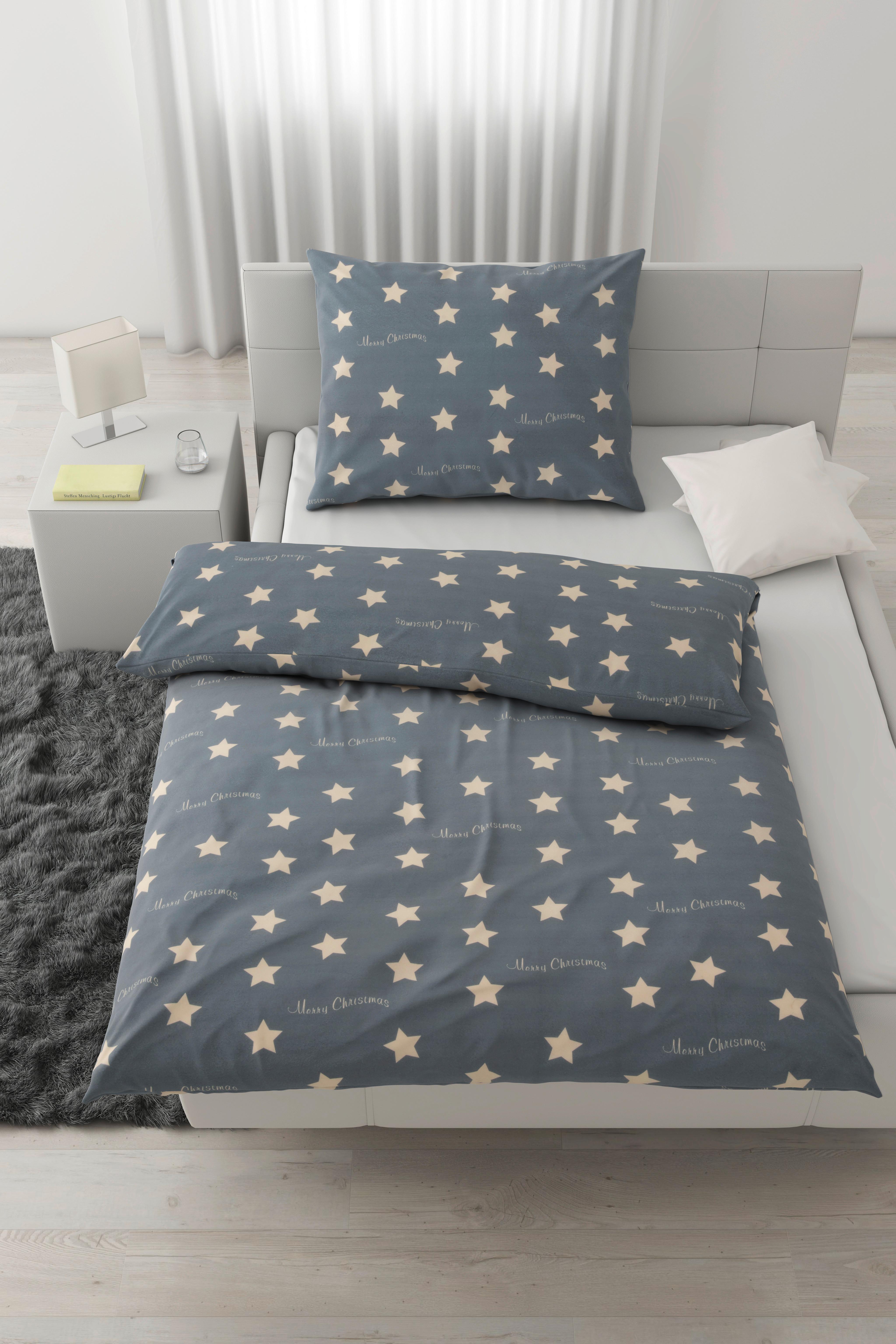 POVLEČENÍ Stars, 140/200cm, šedá - šedá, Konvenční, textil (140/200cm) - Modern Living