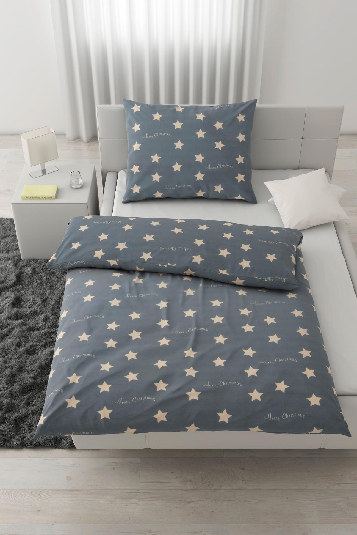 POVLEČENÍ Stars, 140/200cm, šedá - šedá, Konvenční, textil (140/200cm) - Modern Living