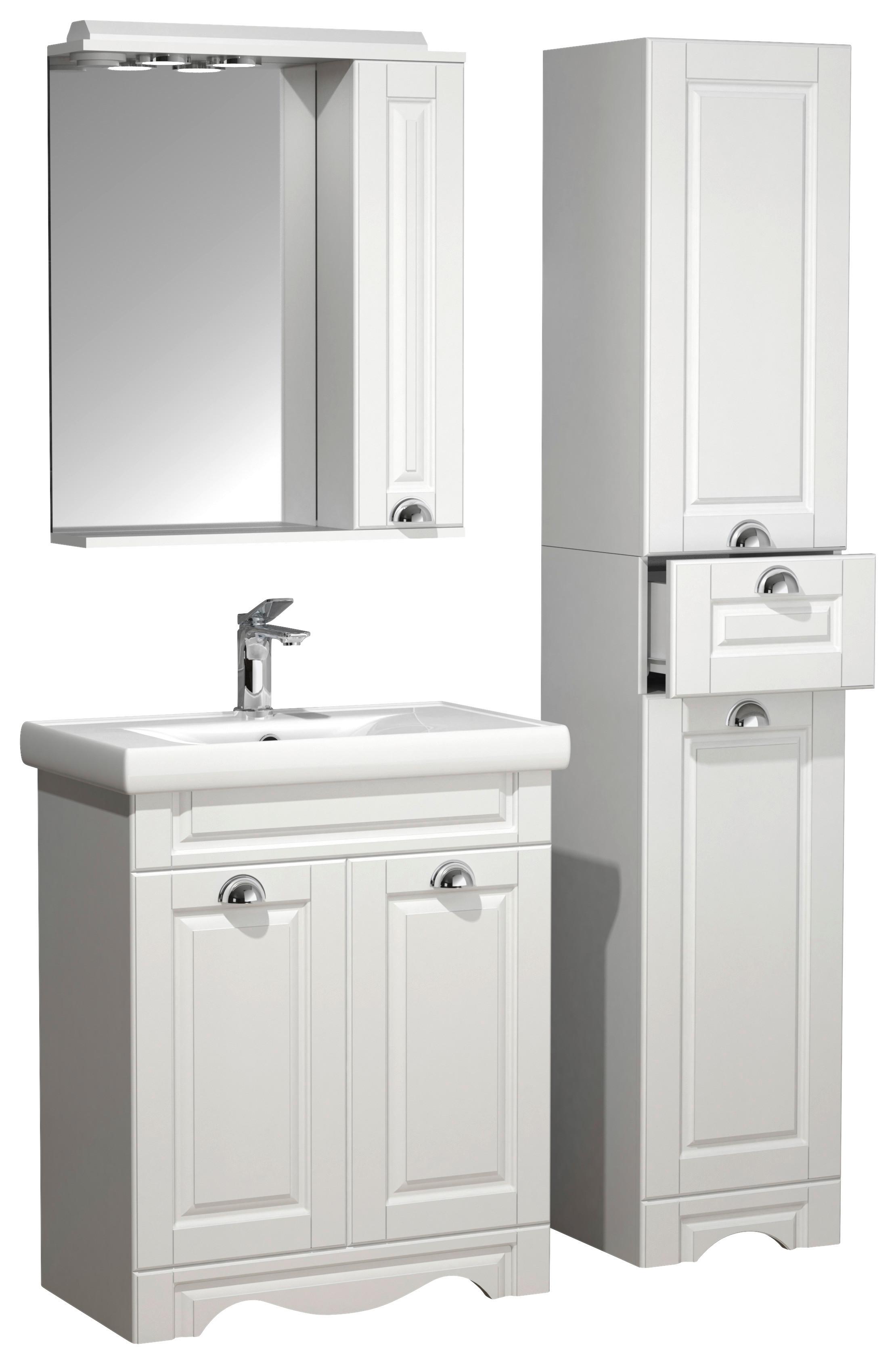 Badezimmer Casalo L - Weiß, MODERN, Glas/Keramik (96cm) - MID.YOU