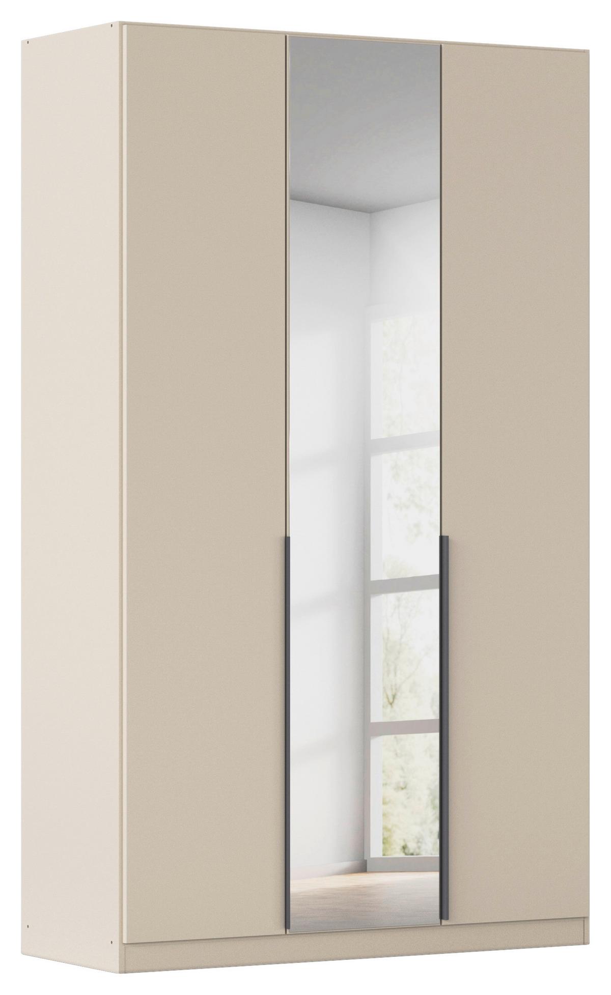 Drehtürenschrank Alabama-Super Mit Spiegel,champagner B:136cm - Champagner/Silberfarben, Trend, Holzwerkstoff (136/229/54cm)