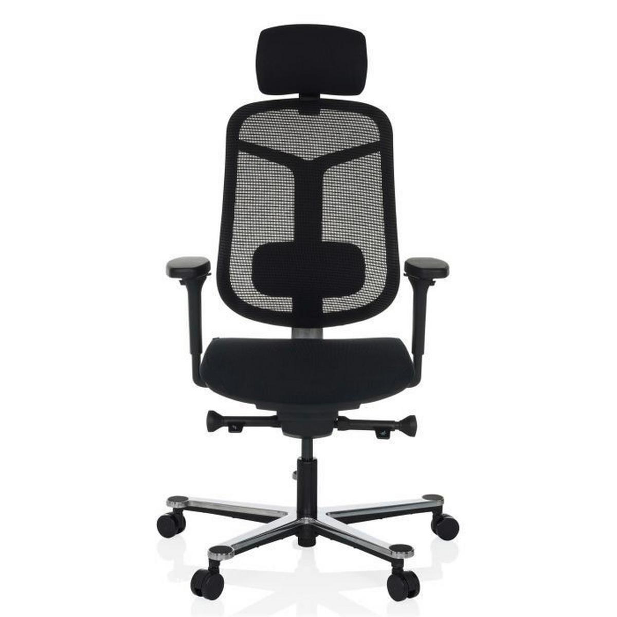 Drehstuhl Bicolore High Schwarz B: 66 cm - Silberfarben/Schwarz, MODERN, Kunststoff/Textil (66/118 - 136/60cm) - MID.YOU