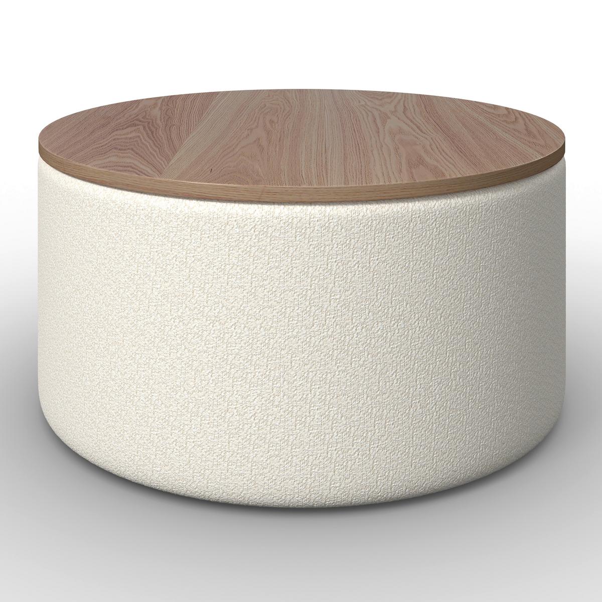 Konferenční stolek Elliot, P: 70 cm - bílá/přírodní barvy, Moderní, dřevo/kompozitní dřevo (70/70/35cm) - Bessagi Home