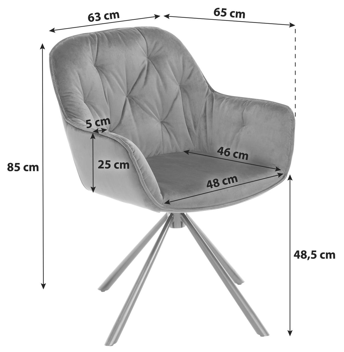 Négylábú Szék Silvi - fekete, Modern, textil/fém (63/85/65cm)
