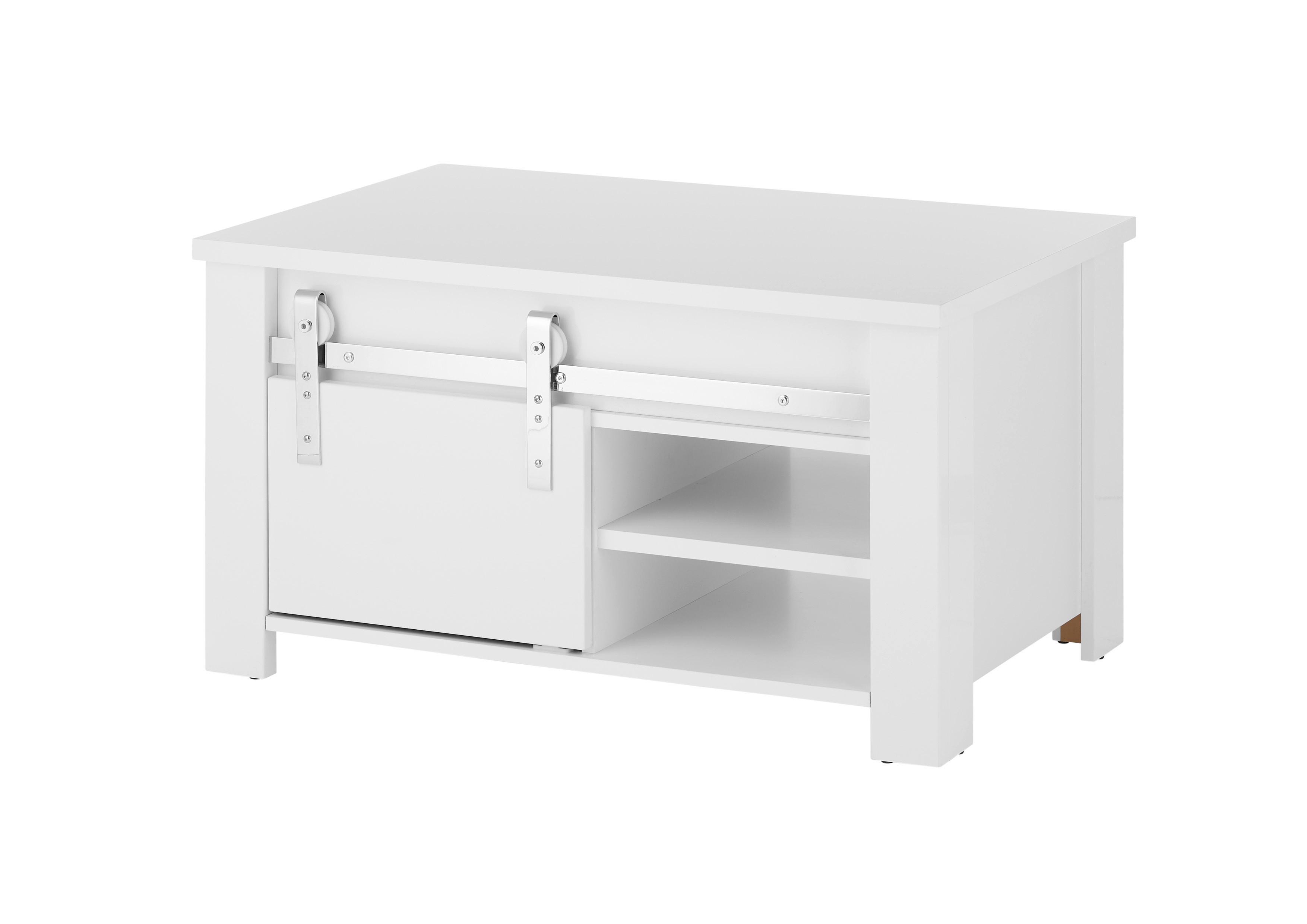 Couchtisch Daytona Weiß/Weiß Hg B: 93 cm - Weiß Hochglanz/Weiß, Design, Holzwerkstoff (93/50/60cm) - Livetastic