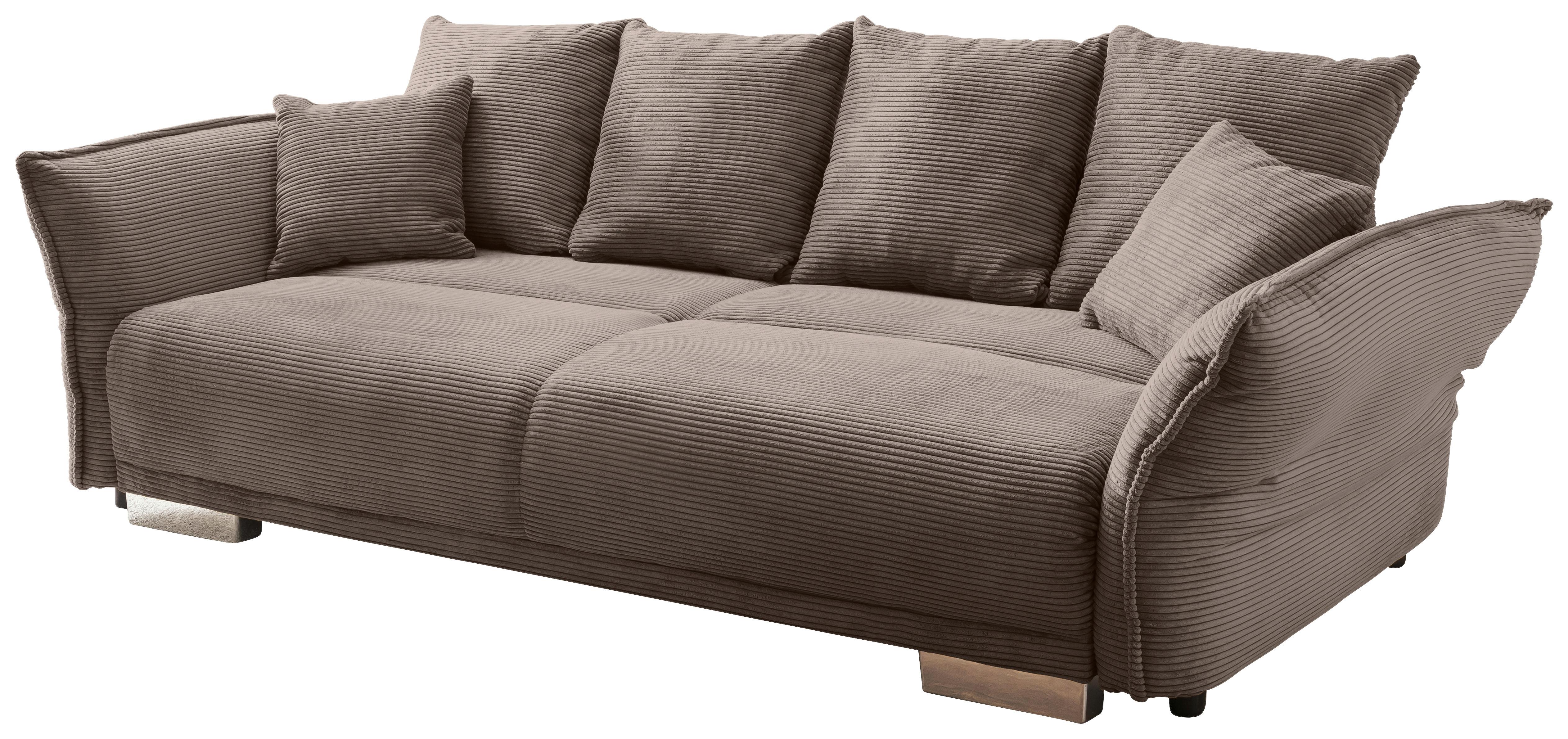 Bigsofa Pera, Graubraun B: 242 cm - Chromfarben/Graubraun, MODERN, Textil (242/71/90/131cm) - Livetastic