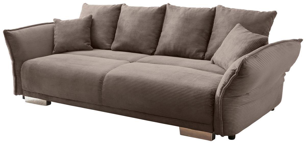 Bigsofa Pera, Graubraun B: 242 cm - Chromfarben/Graubraun, MODERN, Textil (242/71/90/131cm) - Livetastic