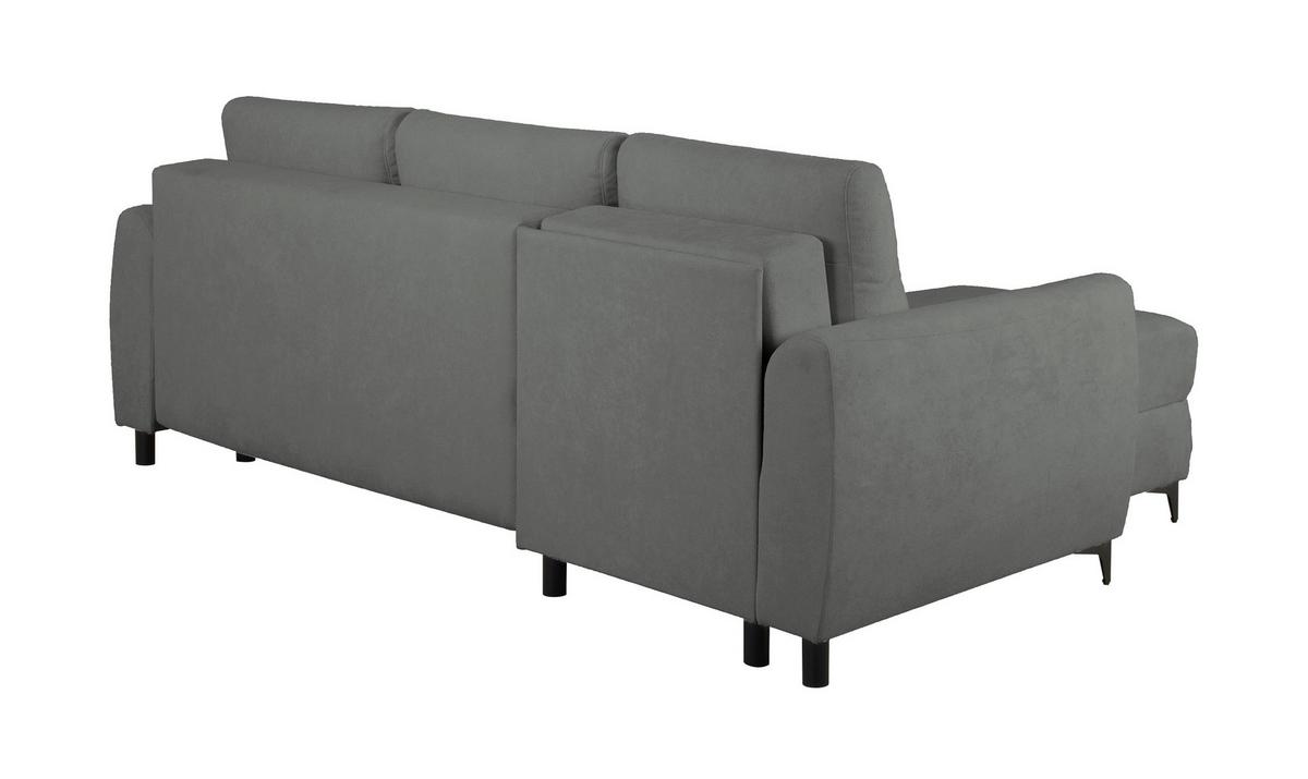 Ecksofa Moli, Dunkelgrau S: 236x148 cm - Dunkelgrau/Schwarz, Design, Textil (236/148cm) - MID.YOU