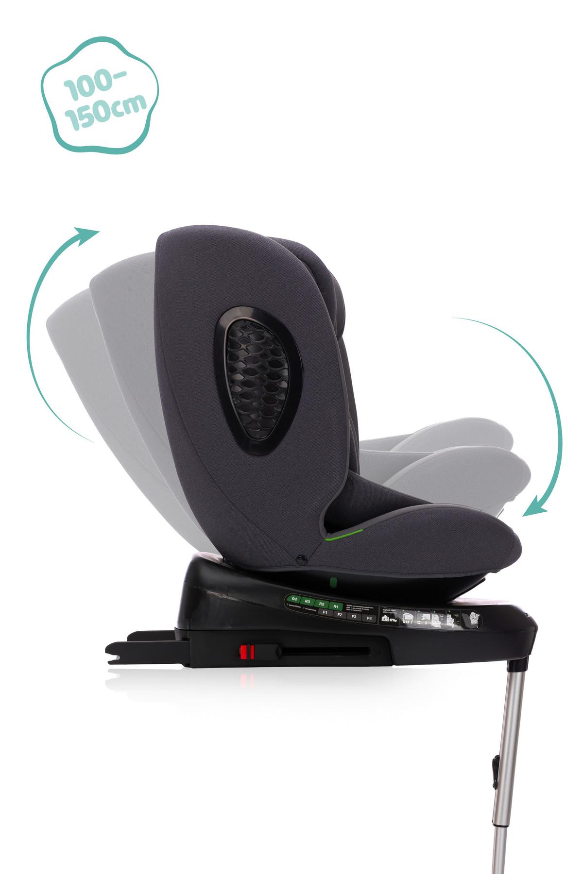 Kinderautositz Leon Grau B: 45 Cm - Grau, Basics, Kunststoff/Textil (55/45/90cm) - Fillikid