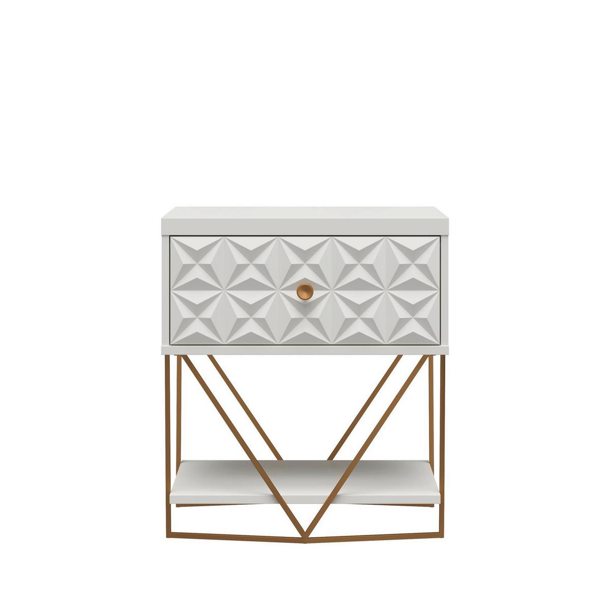 Beistelltisch Blair Creme L: 59 Cm - Creme, Design, Holzwerkstoff/Metall (59/42/68cm) - MID.YOU