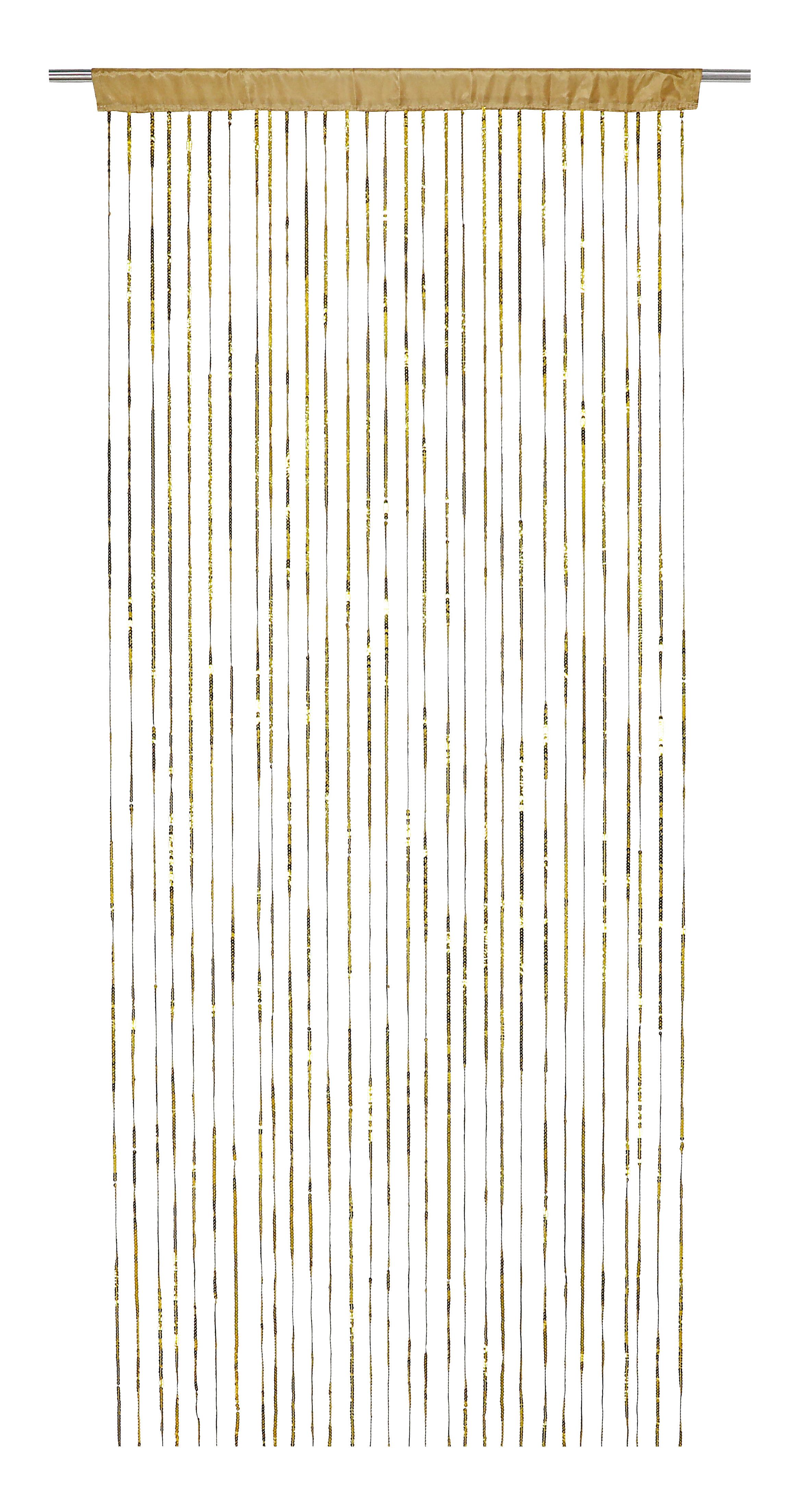 Fadenvorhang + Stangendurchzug Philippa 90x245 Cm Goldfarben - Goldfarben, MODERN, Textil (90/245cm) - Luca Bessoni
