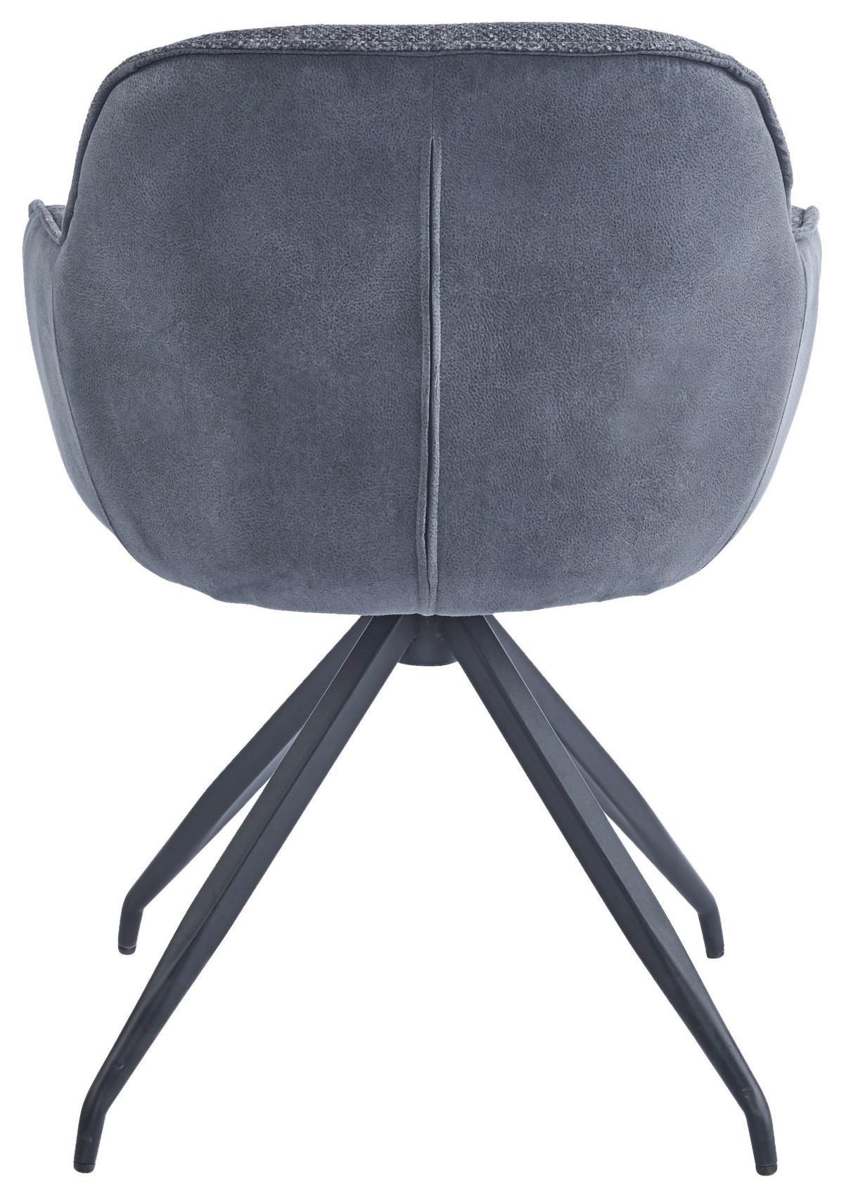 ŽIDLE S PODRUČKAMI NADJA - šedá/černá, Moderní, kov/textil (62/83/63cm) - Mömax