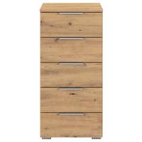 Nachtkästchen Mars 5l Eiche Artisan B: 84 cm - Alufarben/Eiche Artisan, Basics, Holzwerkstoff (40/84/40cm)