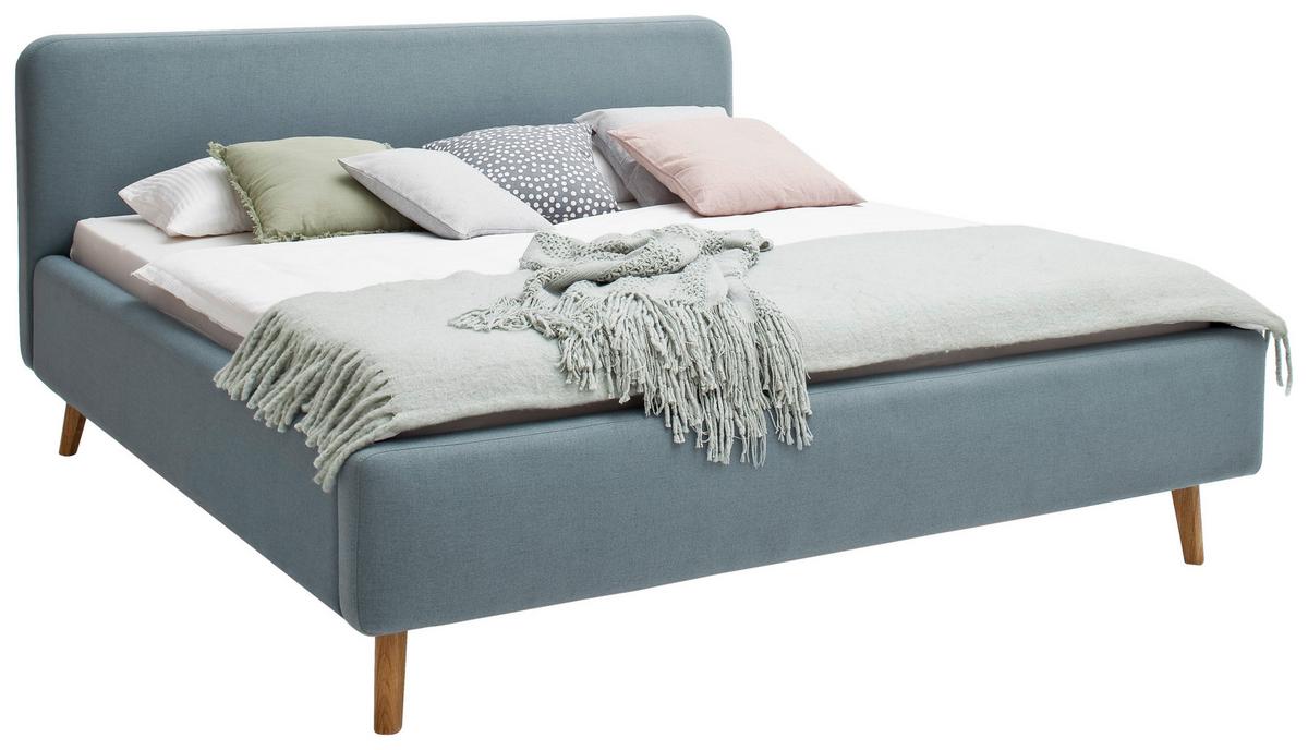 Polsterbett 140x200 Cm Mattis Hellblau - Eichefarben/Hellblau, Design, Textil (140/200cm) - Livetastic