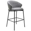 Barhocker Corey Samt Grau B: 53,5 Cm - Schwarz/Grau, MODERN, Textil/Metall (53,5/101/54cm) - MID.YOU