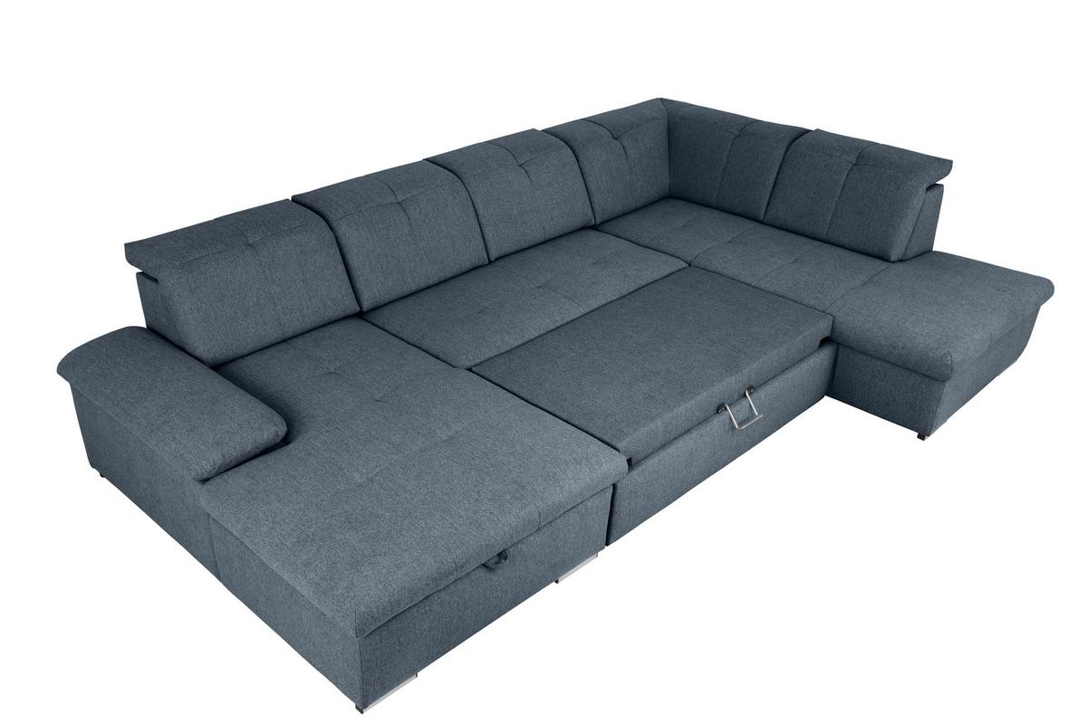 Wohnlandschaft Dunkelblau U: 173x328x215 cm - Dunkelblau/Grau, Design, Textil (173/328/215cm) - MID.YOU